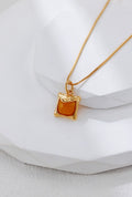 Vintage Gold Honey Amber Necklace-1