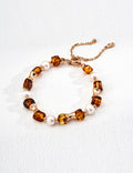Vintage Natural Pearl Flower Amber Bracelet-0