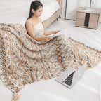 Bohemian Vintage Knitted Geometric Shawl Blanket