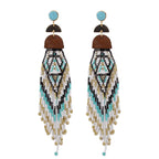 Tassel Beaded Earrings, Vintage Bohemian Style