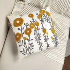Bohemian Floral Embroidered Cotton Pillow Cover