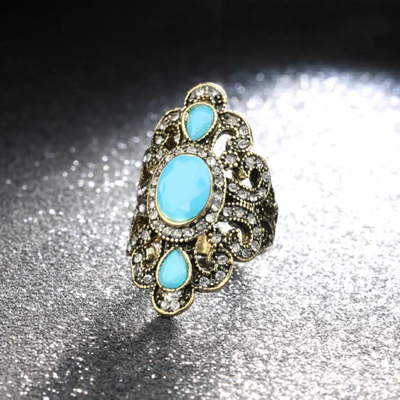 Bohemian Vintage Style Resin Rhinestone Ring